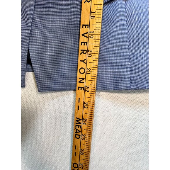 Banana Republic Inverted Collar Blazer Jacket Womens 4 Petite Blue One Button - Picture 7 of 13